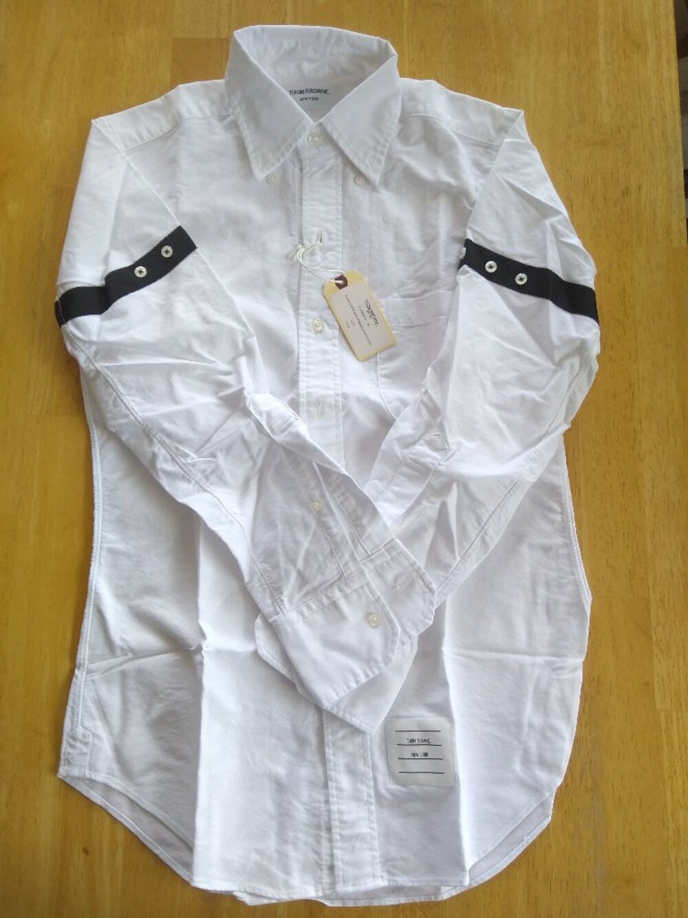 NWT Thom Browne White Oxford with Black Armbands TB00 TB0 XS MSRP $620